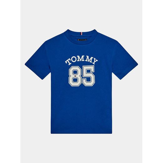 Tommy Hilfiger T-Shirt Mesh Varsity Tee S/S KB0KB08683 Niebieski Regular Fit ze sklepu MODIVO w kategorii T-shirty chłopięce - zdjęcie 182607781