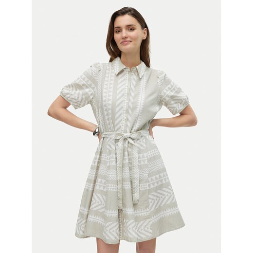 Vero Moda Sukienka koszulowa Dicthe 10303728 Beżowy Regular Fit ze sklepu MODIVO w kategorii Sukienki - zdjęcie 182607821