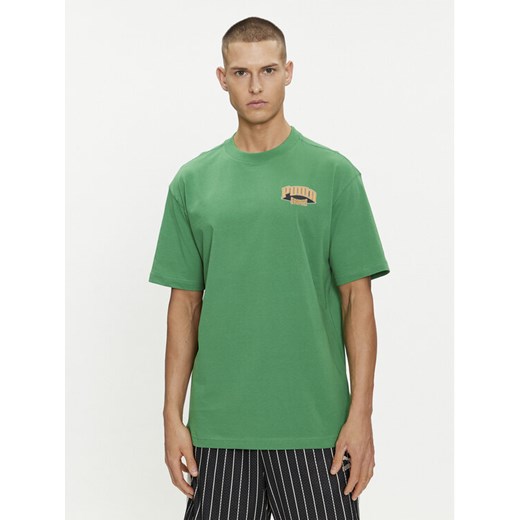 Puma T-Shirt For The Fanbase Graphic 624395 Zielony Relaxed Fit ze sklepu MODIVO w kategorii T-shirty męskie - zdjęcie 182607861