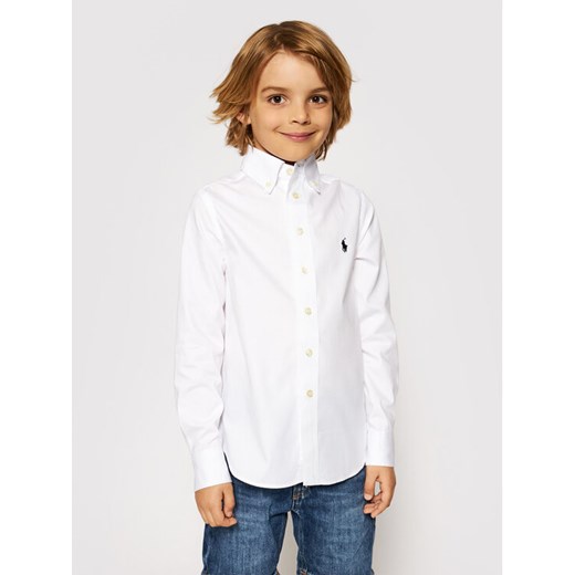 Polo Ralph Lauren Koszula 323819238001 Biały Slim Fit ze sklepu MODIVO w kategorii Koszule chłopięce - zdjęcie 182608024