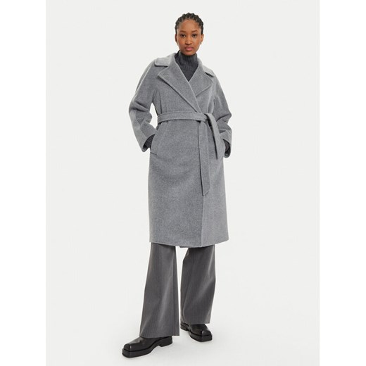 Weekend Max Mara Płaszcz wełniany Resina 2425016092 Szary Regular Fit ze sklepu MODIVO w kategorii Płaszcze damskie - zdjęcie 182608052