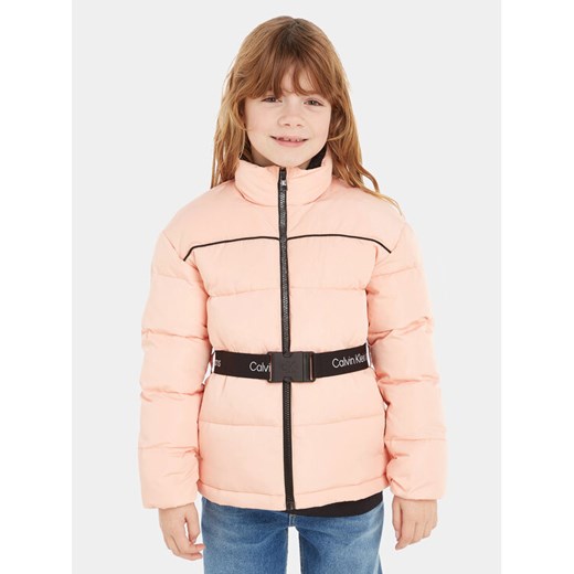Calvin Klein Jeans Kurtka zimowa Logo Tape IG0IG02057 Różowy Regular Fit ze sklepu MODIVO w kategorii Kurtki dziewczęce - zdjęcie 182608162