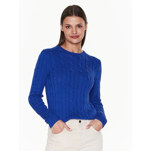 Polo Ralph Lauren Sweter 211891640006 Granatowy Slim Fit ze sklepu MODIVO w kategorii Swetry damskie - zdjęcie 182608233