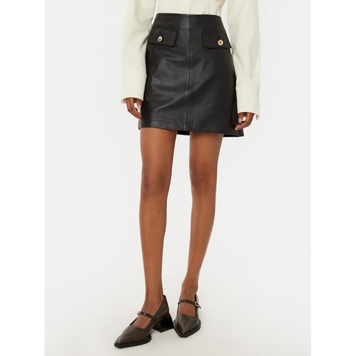Bruuns Bazaar Spódnica skórzana GentianB BBW4324 Czarny Slim Fit ze sklepu MODIVO w kategorii Spódnice - zdjęcie 182608271
