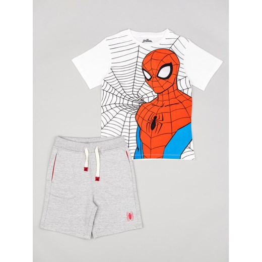 Zippy Komplet t-shirt i spodenki Spider-Man ZKBAP0602 23002 Biały Regular Fit ze sklepu MODIVO w kategorii Komplety chłopięce - zdjęcie 182608401
