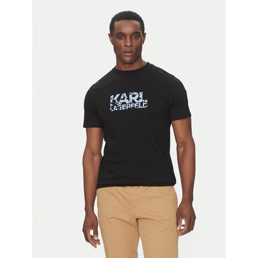 KARL LAGERFELD T-Shirt 755042 552224 Czarny Regular Fit ze sklepu MODIVO w kategorii T-shirty męskie - zdjęcie 182608402
