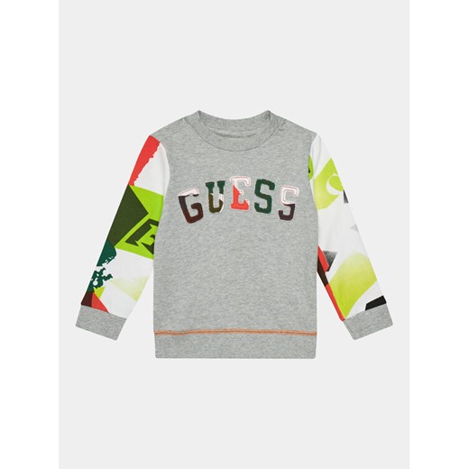 Guess Bluza N4RQ02 KA6R3 Szary Regular Fit ze sklepu MODIVO w kategorii Bluzy chłopięce - zdjęcie 182608464