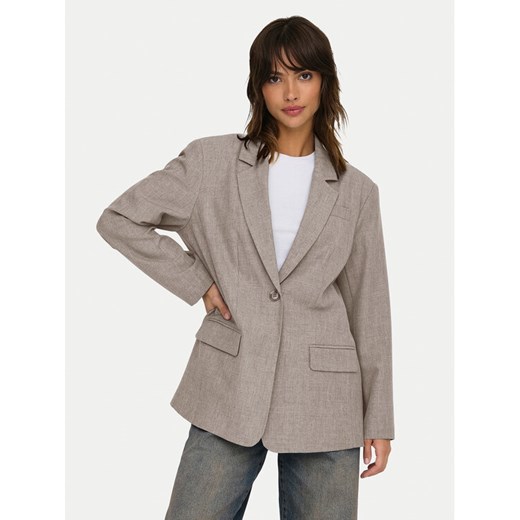ONLY Marynarka Linda 15328158 Beżowy Oversize ze sklepu MODIVO w kategorii Marynarki damskie - zdjęcie 182608594