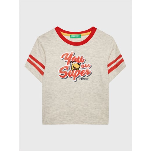 United Colors Of Benetton T-Shirt 3096G108K Szary Regular Fit ze sklepu MODIVO w kategorii T-shirty chłopięce - zdjęcie 182608630