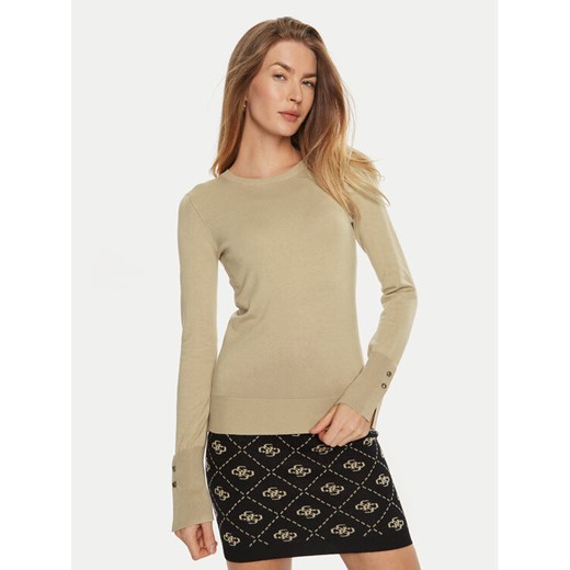 Guess Sweter W2YR30 Z2V62 Beżowy Regular Fit ze sklepu MODIVO w kategorii Swetry damskie - zdjęcie 182608651