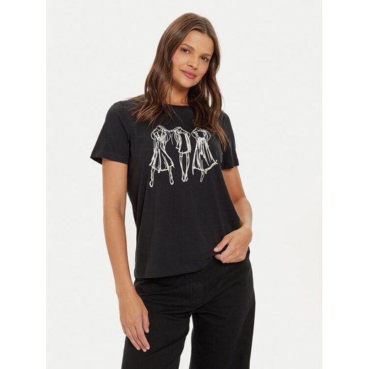 Vero Moda T-Shirt Romy 10320297 Czarny Regular Fit ze sklepu MODIVO w kategorii Bluzki damskie - zdjęcie 182608732