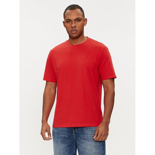 Guess T-Shirt F3GI00 K8HM0 Czerwony Regular Fit ze sklepu MODIVO w kategorii T-shirty męskie - zdjęcie 182608803