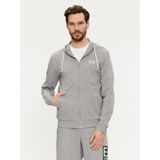 EA7 Emporio Armani Bluza 3DPM53 PJ05Z 3905 Szary Regular Fit ze sklepu MODIVO w kategorii Bluzy męskie - zdjęcie 182608812