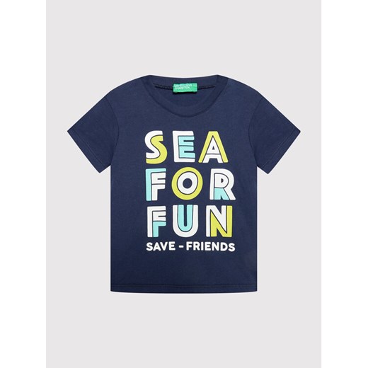 United Colors Of Benetton T-Shirt 3096C15AY Granatowy Regular Fit ze sklepu MODIVO w kategorii Koszulki niemowlęce - zdjęcie 182608880