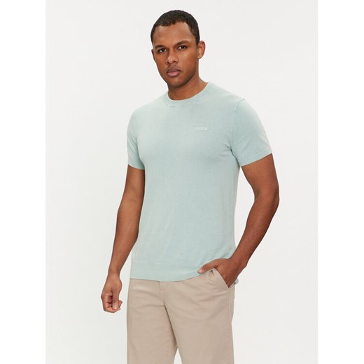 Guess Sweter M4GR05 Z3DN1 Błękitny Regular Fit ze sklepu MODIVO w kategorii Swetry męskie - zdjęcie 182608904