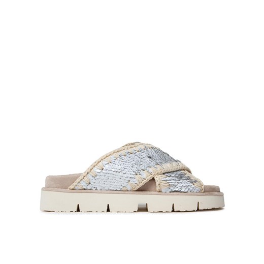 Mou Klapki Criss Cross Bio Bio Sandal Plain SW461000G Biały ze sklepu MODIVO w kategorii Klapki damskie - zdjęcie 182608911