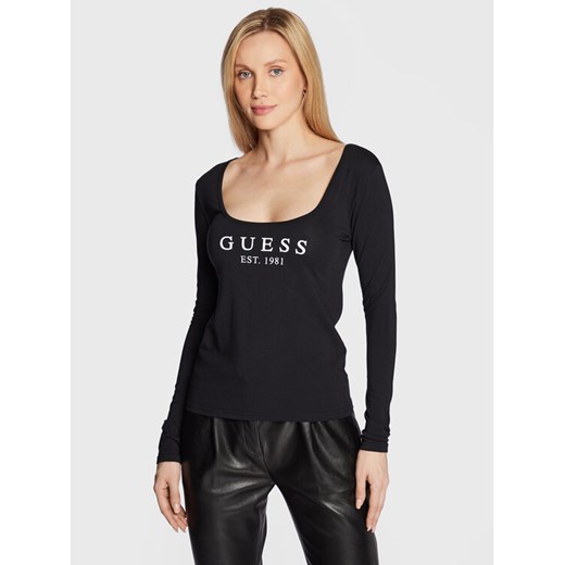 Guess Bluzka Carrie O2BM31 KBBU1 Czarny Regular Fit ze sklepu MODIVO w kategorii Bluzki damskie - zdjęcie 182608971