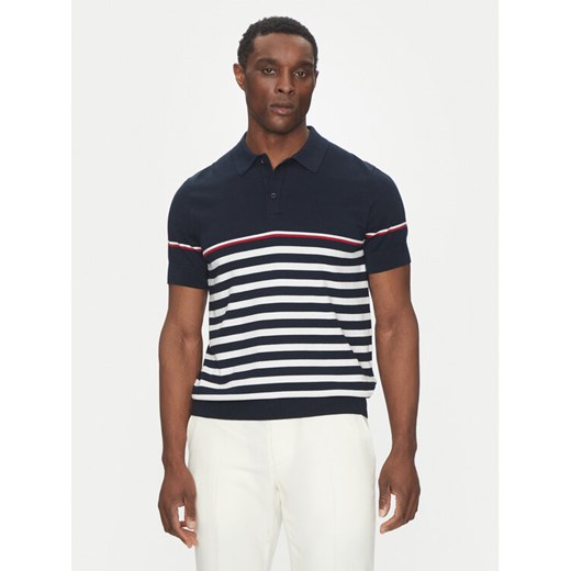 Hechter Paris Polo 65017 151801 Granatowy Regular Fit ze sklepu MODIVO w kategorii T-shirty męskie - zdjęcie 182609081