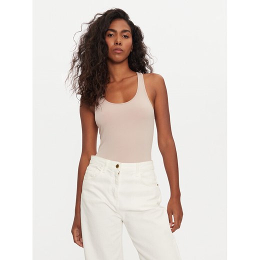 Tommy Hilfiger Body UW0UW05512 Beżowy Slim Fit ze sklepu MODIVO w kategorii Bluzki damskie - zdjęcie 182609111