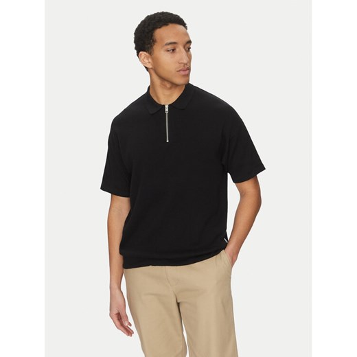 Jack&Jones Polo Troy 12269617 Czarny Relaxed Fit ze sklepu MODIVO w kategorii T-shirty męskie - zdjęcie 182609130