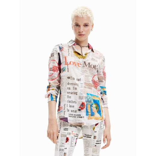 Desigual Koszula Newspaper 23SWCW24 Kolorowy Regular Fit ze sklepu MODIVO w kategorii Koszule damskie - zdjęcie 182609380