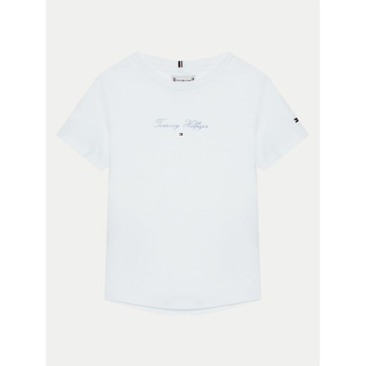 Tommy Hilfiger T-Shirt KG0KG08298 M Biały Regular Fit ze sklepu MODIVO w kategorii Bluzki dziewczęce - zdjęcie 182609430