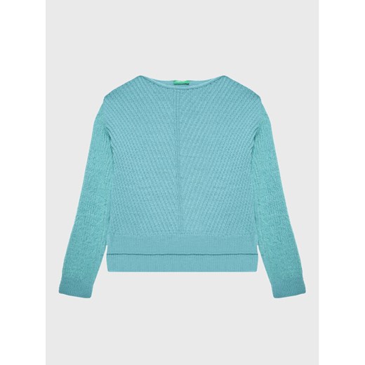 United Colors Of Benetton Sweter 1176C102G Niebieski Regular Fit ze sklepu MODIVO w kategorii Swetry dziewczęce - zdjęcie 182609453