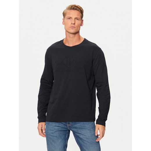 Gant Longsleeve Tonal Shield 2004041 Czarny Regular Fit Gant M MODIVO