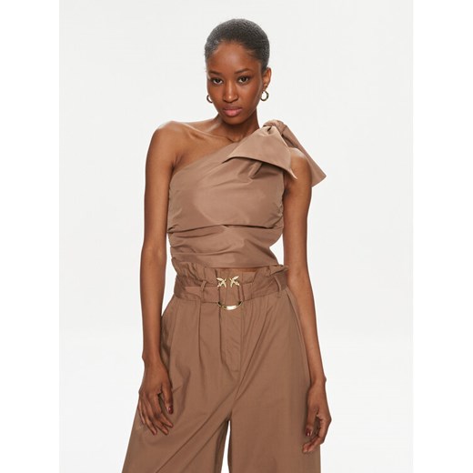 Pinko Bluzka Nosiola 102780 Y3LE Brązowy Slim Fit ze sklepu MODIVO w kategorii Bluzki damskie - zdjęcie 182609533