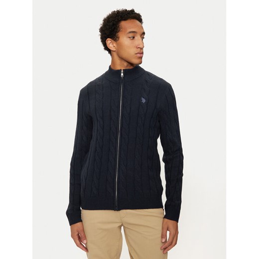 U.S. Polo Assn. Sweter MUP3791 Granatowy Regular Fit ze sklepu MODIVO w kategorii Swetry męskie - zdjęcie 182609753