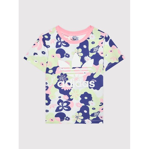 adidas T-Shirt Flower Allover Print HE6930 Kolorowy Regular Fit ze sklepu MODIVO w kategorii Koszulki niemowlęce - zdjęcie 182609803