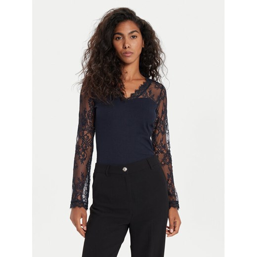 Morgan Bluzka 242-TLAMI Granatowy Slim Fit ze sklepu MODIVO w kategorii Bluzki damskie - zdjęcie 182609830