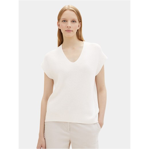 Tom Tailor Sweter 1040334 Écru Loose Fit ze sklepu MODIVO w kategorii Swetry damskie - zdjęcie 182609891