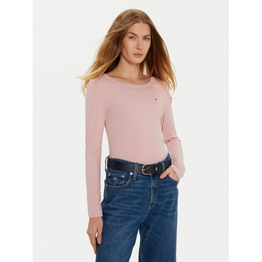 Tommy Hilfiger Bluzka WW0WW38869 Różowy Slim Fit ze sklepu MODIVO w kategorii Bluzki damskie - zdjęcie 182609903