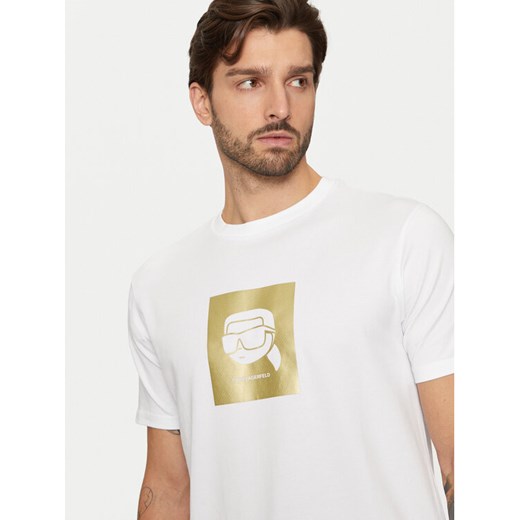 KARL LAGERFELD T-Shirt 755460 551235 Biały Regular Fit ze sklepu MODIVO w kategorii T-shirty męskie - zdjęcie 182609940