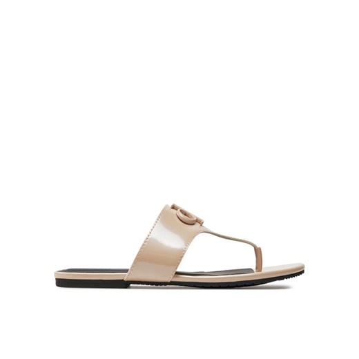 Calvin Klein Jeans Japonki Flat Sandal Slide Toepost Mg Met YW0YW01342 Różowy 36 MODIVO