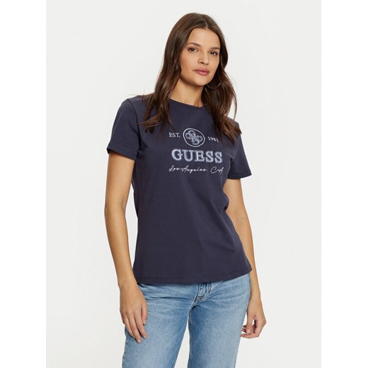 Guess T-Shirt V5RI05 J1314 Granatowy Regular Fit ze sklepu MODIVO w kategorii Bluzki damskie - zdjęcie 182610133