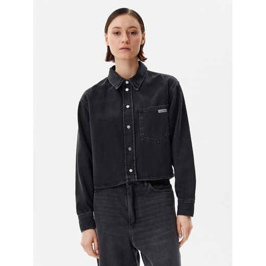 Calvin Klein Jeans Kurtka jeansowa J20J225517 Czarny Relaxed Fit ze sklepu MODIVO w kategorii Kurtki damskie - zdjęcie 182610143