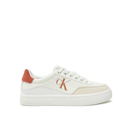 Calvin Klein Jeans Sneakersy Classic Cupsole Laceup Low Lth YW0YW01668 Biały ze sklepu MODIVO w kategorii Buty sportowe damskie - zdjęcie 182610181