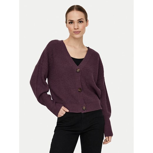 Vero Moda Kardigan Lea 10249632 Fioletowy Regular Fit ze sklepu MODIVO w kategorii Swetry damskie - zdjęcie 182610252