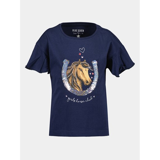 Blue Seven T-Shirt 702305 X Granatowy Regular Fit ze sklepu MODIVO w kategorii Bluzki dziewczęce - zdjęcie 182610294