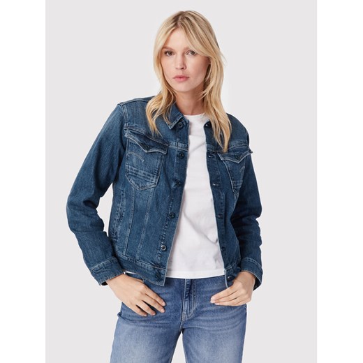 G-Star Raw Kurtka jeansowa Burten Stretch D20051-C911-C767 Granatowy Regular Fit ze sklepu MODIVO w kategorii Kurtki damskie - zdjęcie 182610300
