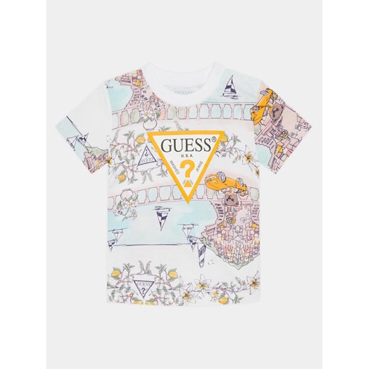 Guess T-Shirt N4GI23 K8HM3 Kolorowy Regular Fit ze sklepu MODIVO w kategorii Bluzki dziewczęce - zdjęcie 182610390