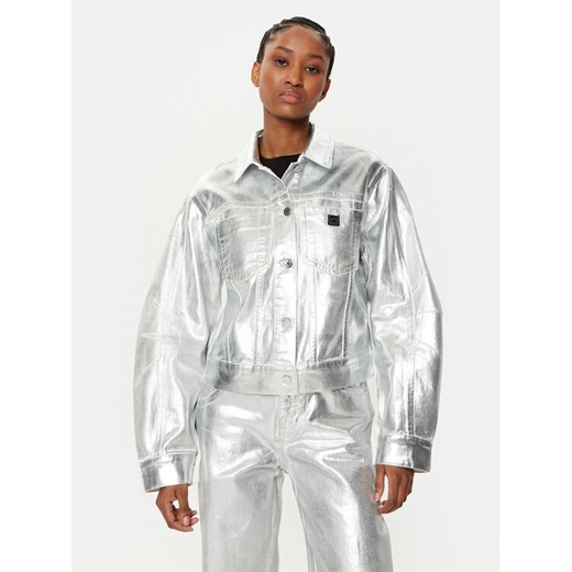 Armani Exchange Kurtka jeansowa XW000098 AF10836 M8047 Srebrny Regular Fit ze sklepu MODIVO w kategorii Kurtki damskie - zdjęcie 182610433