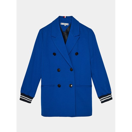 Tommy Hilfiger Płaszcz przejściowy Knitted Blazer KG0KG07796 Niebieski Regular Fit ze sklepu MODIVO w kategorii Płaszcze dziewczęce - zdjęcie 182610631