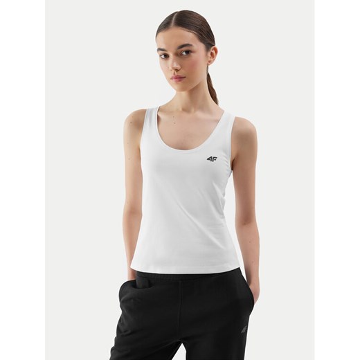 4F Top 4FWSS24TSLEF041 Biały Slim Fit ze sklepu MODIVO w kategorii Bluzki damskie - zdjęcie 182610800