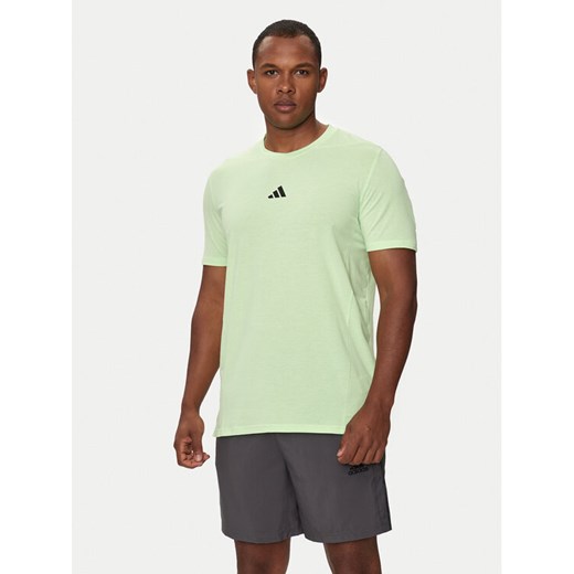 adidas Koszulka techniczna Designed for Training IS3813 Zielony Slim Fit ze sklepu MODIVO w kategorii T-shirty męskie - zdjęcie 182610834