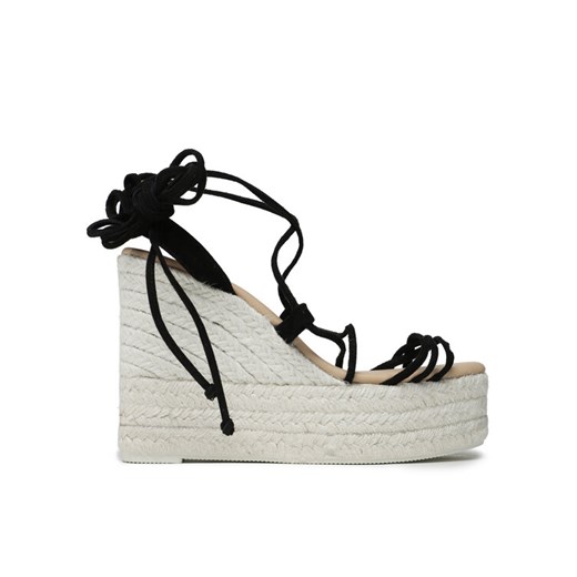 Manebi Espadryle Lace-Up Wedge Espadrilles L 8.6 WA Czarny ze sklepu MODIVO w kategorii Espadryle damskie - zdjęcie 182611102