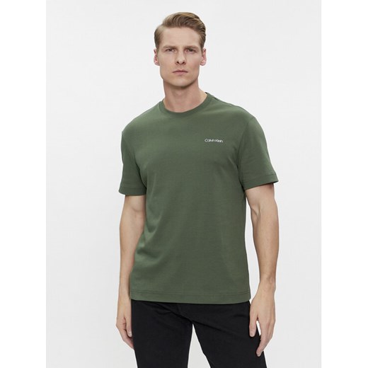 Calvin Klein T-Shirt Micro Logo K10K109894 Zielony Regular Fit ze sklepu MODIVO w kategorii T-shirty męskie - zdjęcie 182611122