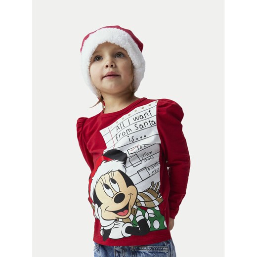 NAME IT Bluzka Minnie 13234183 Czerwony Regular Fit ze sklepu MODIVO w kategorii Bluzki dziewczęce - zdjęcie 182611290